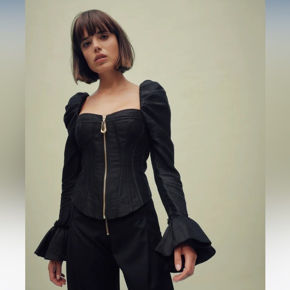 Aje Giselle shoulder puff corset top size: 0 US/ 4 AU - Picture 8 of 16